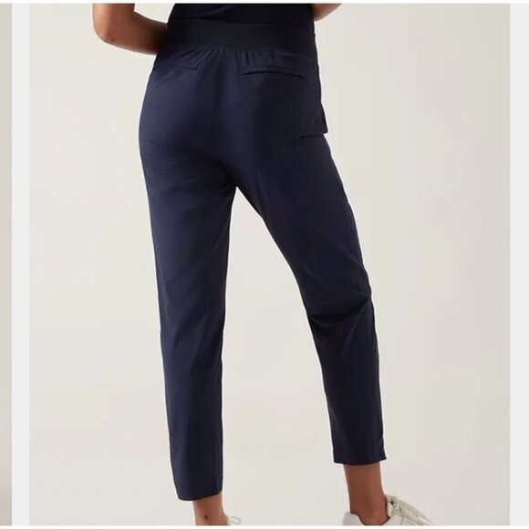 Brooklyn Ankle Pant Navy 8 Reg Pockets Casual Travel Commute School Athleisure - Picture 2 of 7